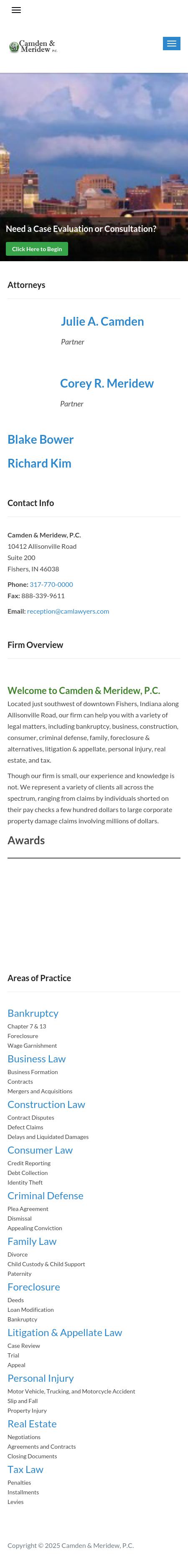 Camden & Meridew PC - Fishers IN Lawyers