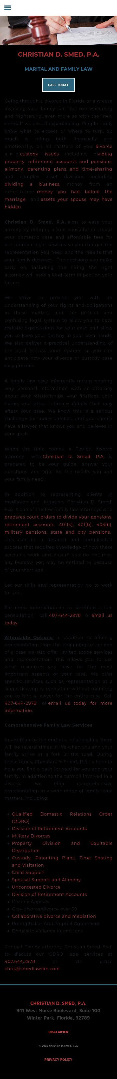 Christian D. Smed, P.A. - Winter Park FL Lawyers